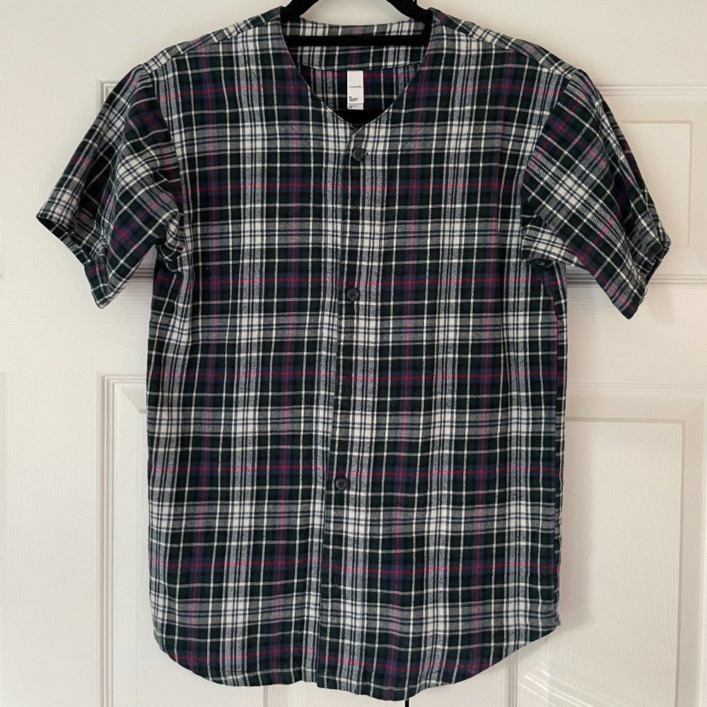 Plaid, Button-up Baseball Jersey